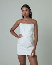 White Tailored Mini Skirt