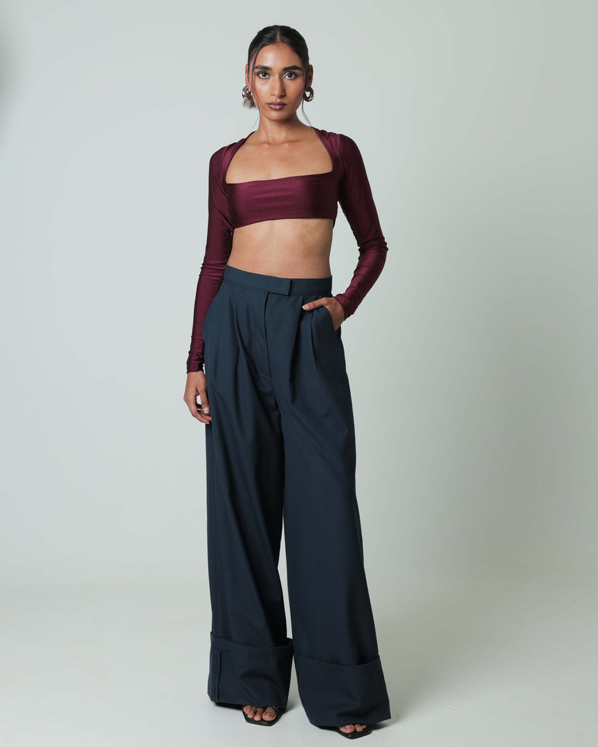 Erine Crop Top - Maroon