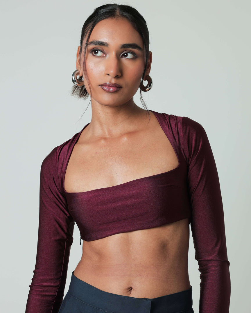 Erine Crop Top - Maroon