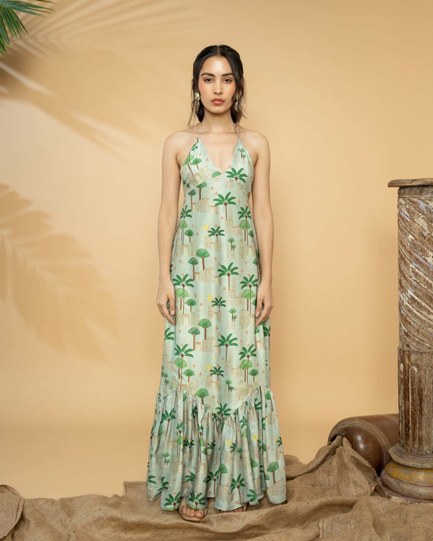 SLIP MAXI DRESS - GREEN