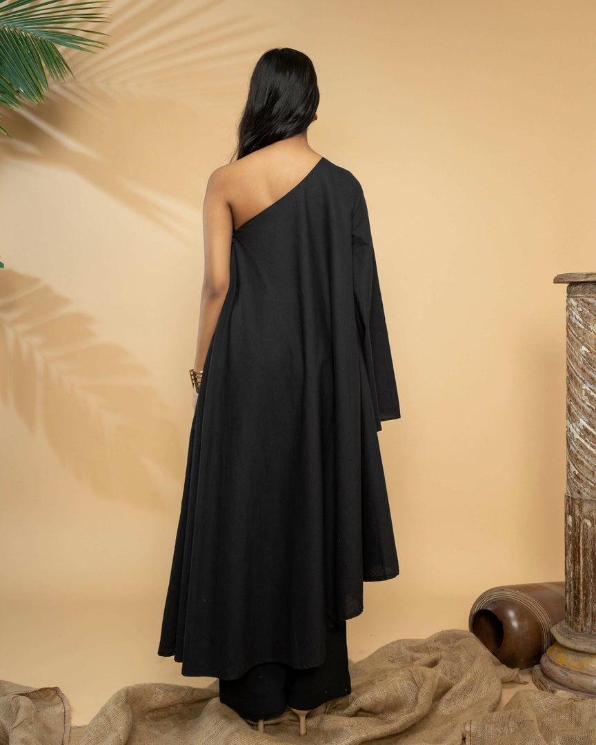 ONE SHOULDER TUNIC - BLACK