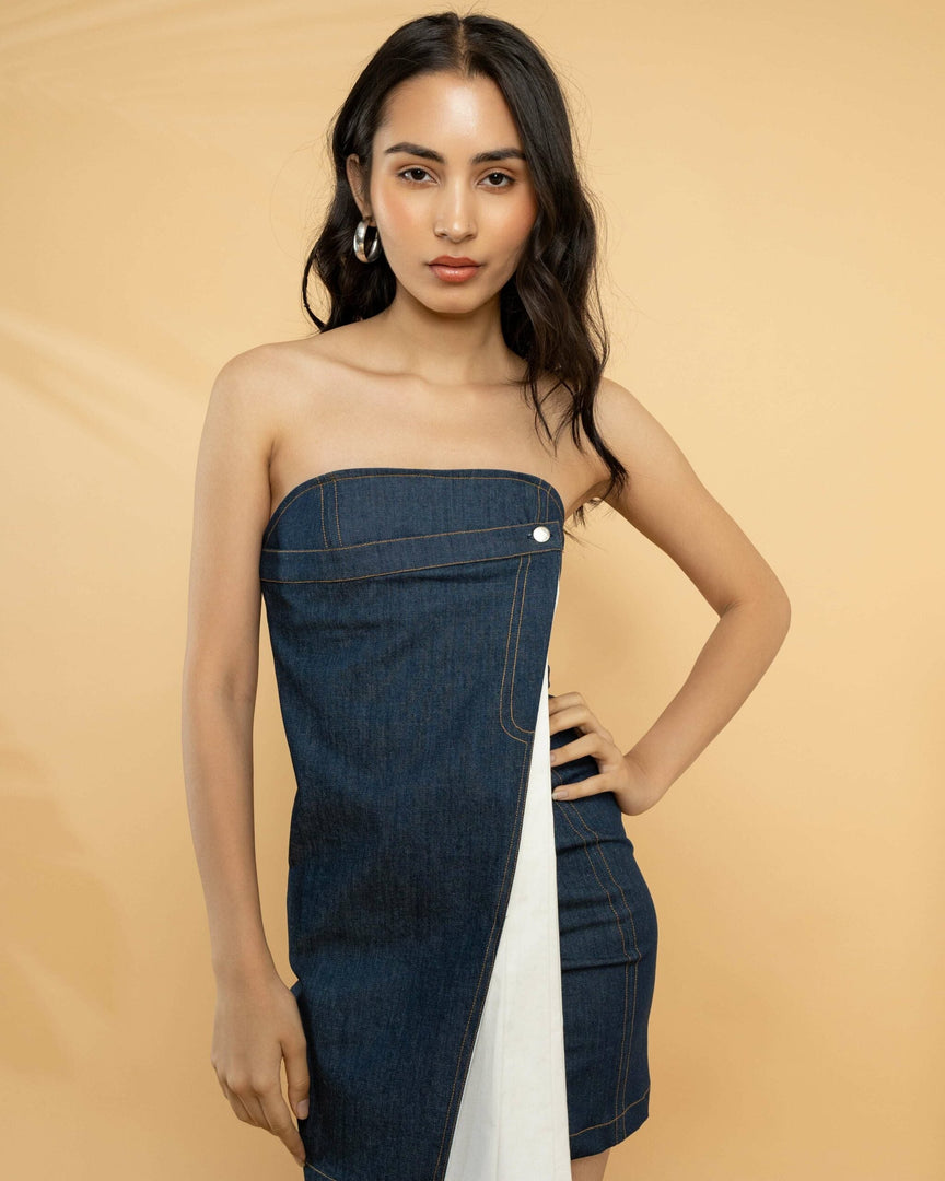 DENIM MINI TUBE DRESS