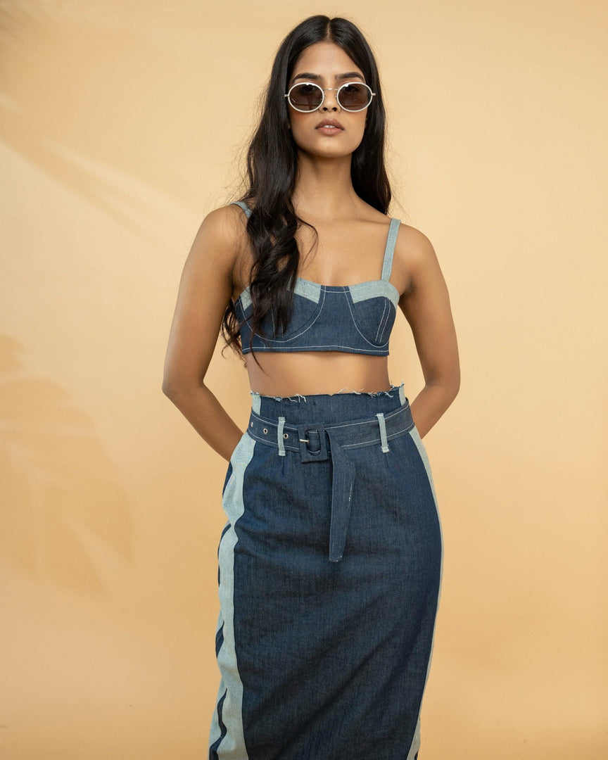 DUO DENIM BUSTIER