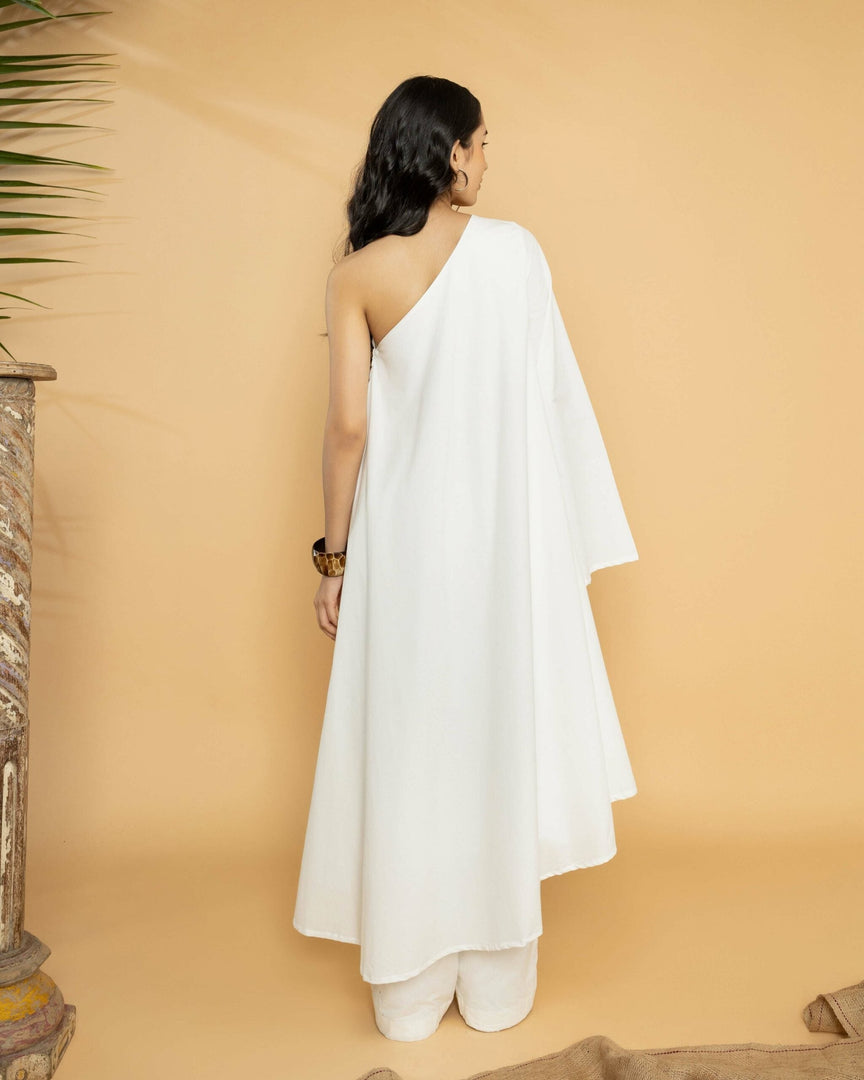 ONE SHOULDER TUNIC - WHITE