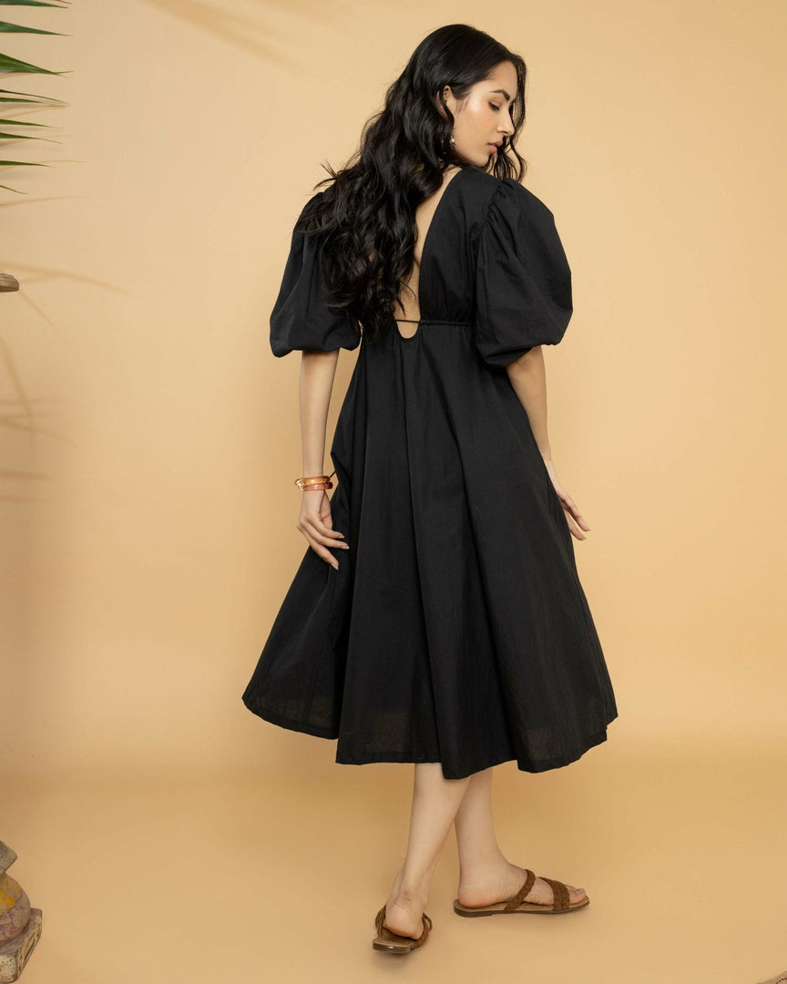 ALIYAH MIDI DRESS BLACK