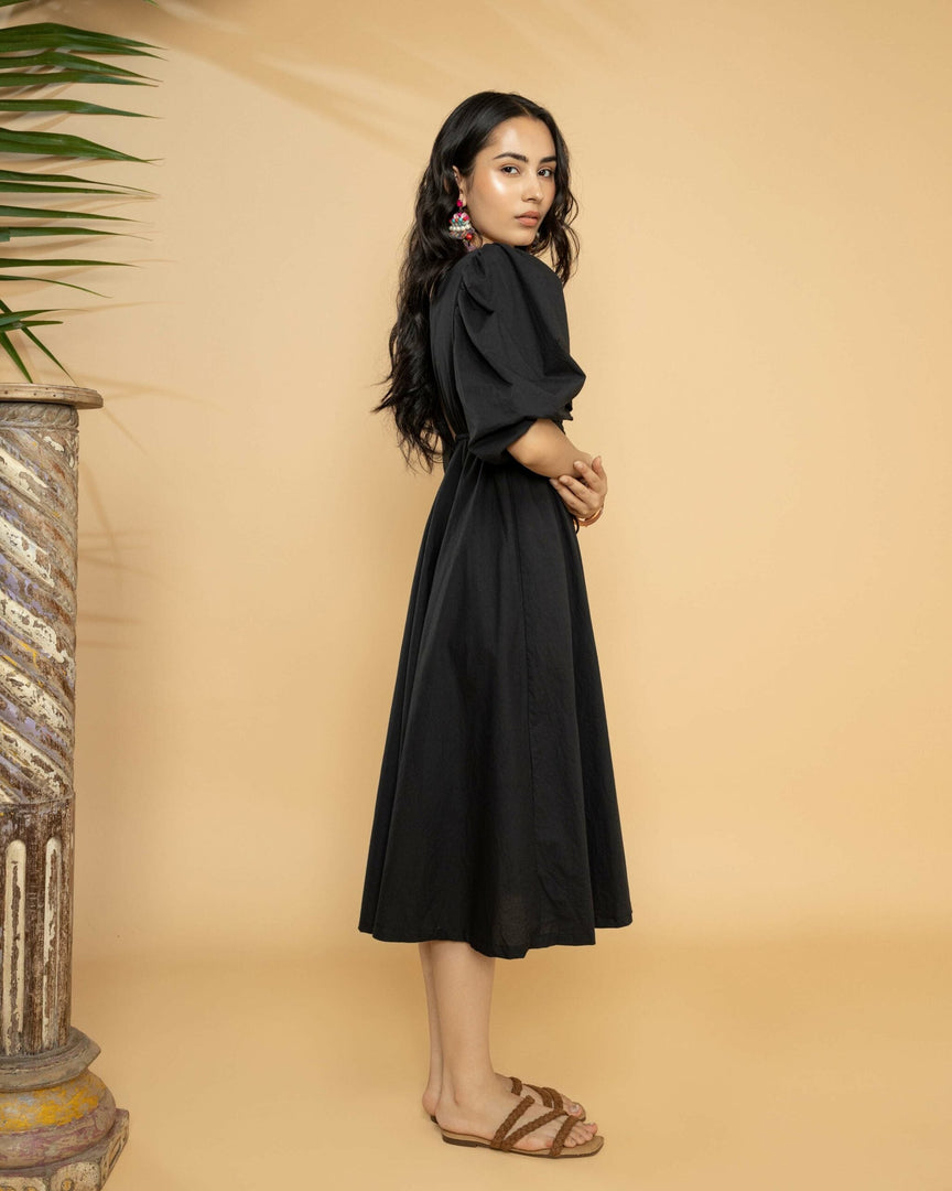 ALIYAH MIDI DRESS BLACK