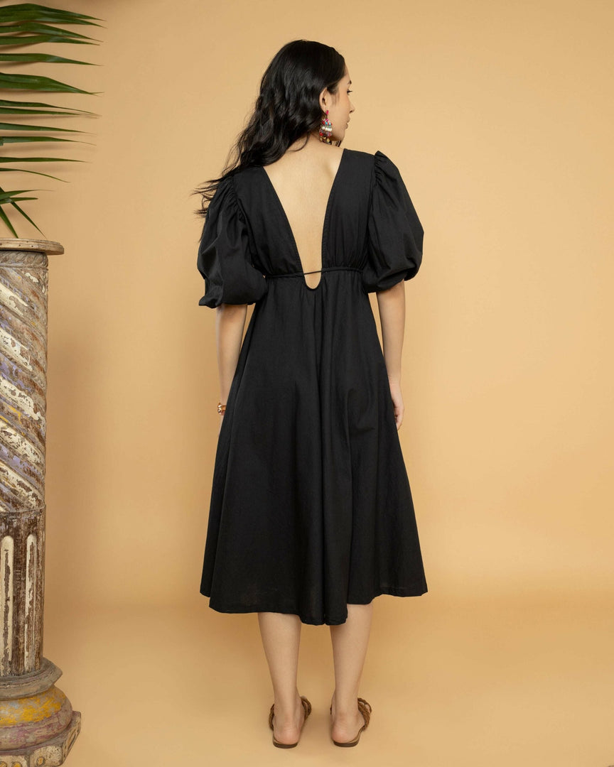 ALIYAH MIDI DRESS BLACK