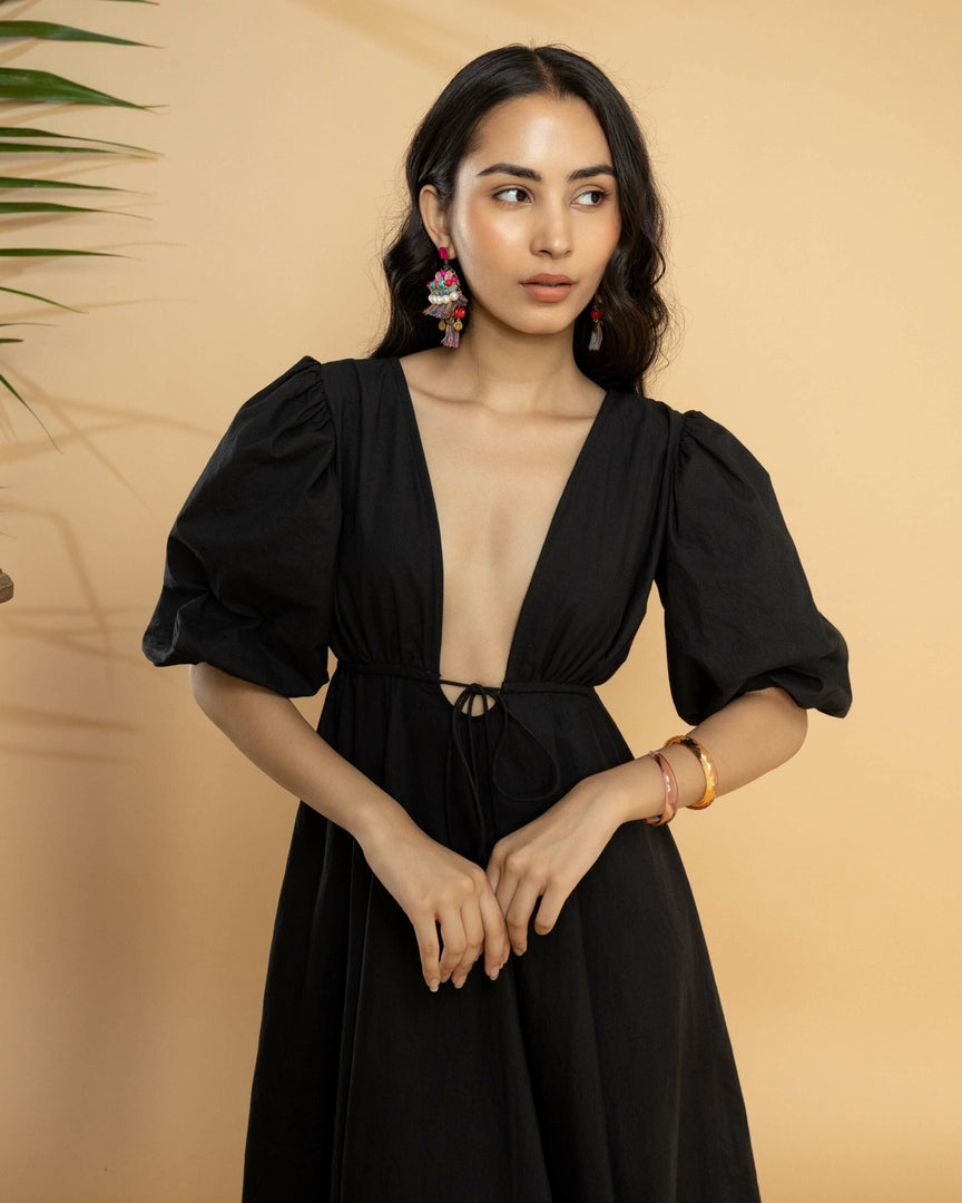 ALIYAH MIDI DRESS BLACK