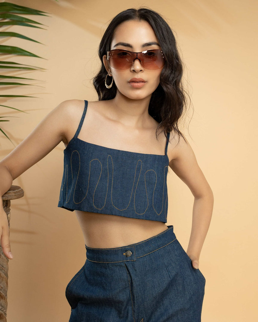 DENIM CROP TOP