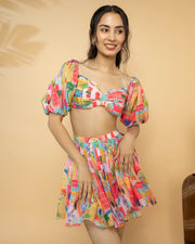 PRINTED BUSTIER PINK