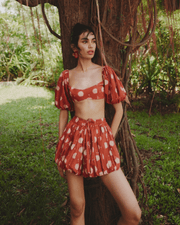 Bubble Shorts Set - Red